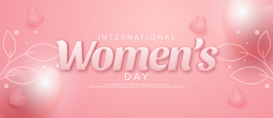 Realistic banner women's day symbol concept vector illustration