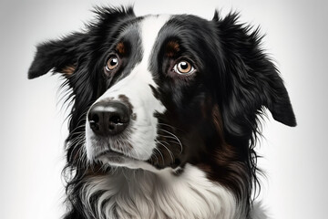 Dog portrait on a white background. ia generate