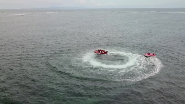 Aerial view of water sport