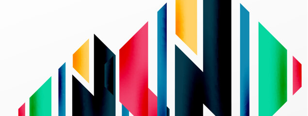 Minimal geometric abstract background. Dynamic 3d lines composition. Trendy techno business template for wallpaper, banner, background or landing