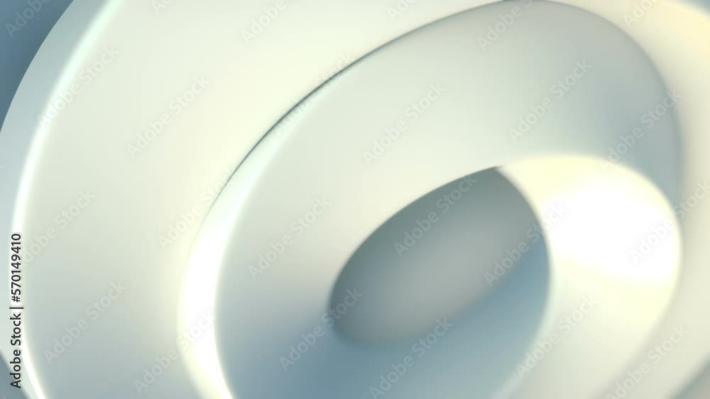 Poster Digital loop animation of a curved twisted white shape . 3d rendering HD
