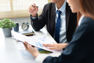 Business partnership concept, Senior in business are brainstorm and discuss project with partner