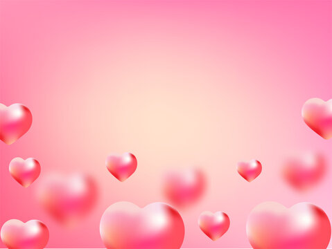 Valentine's Day heart gradient mesh background	
