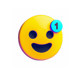Fototapeta premium illustration 3d emoji happy face with transparent background