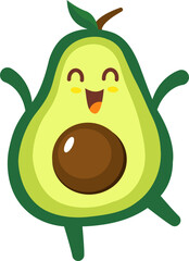 Avocado Cartoon Character