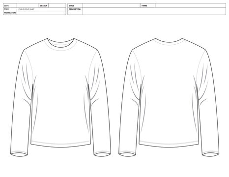 Customizable Fashion Shirt Vector Illustration, Long Sleeve