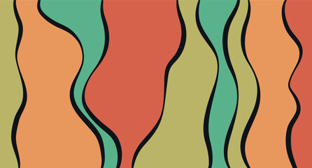 Background with abstract flat shapes and lines, cute, creative style, boho. Background for banners, posters or flyers, business, advertising and websites, presentations and marketing. Vector