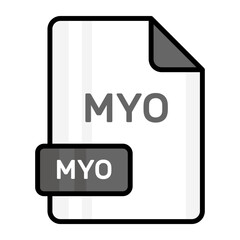 An amazing vector icon of MYO file, editable design
