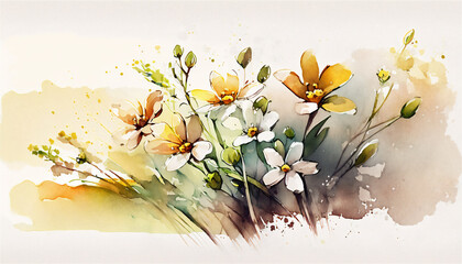Watercolor flower background