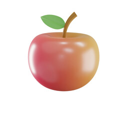 One pcs red apple 3D Icon