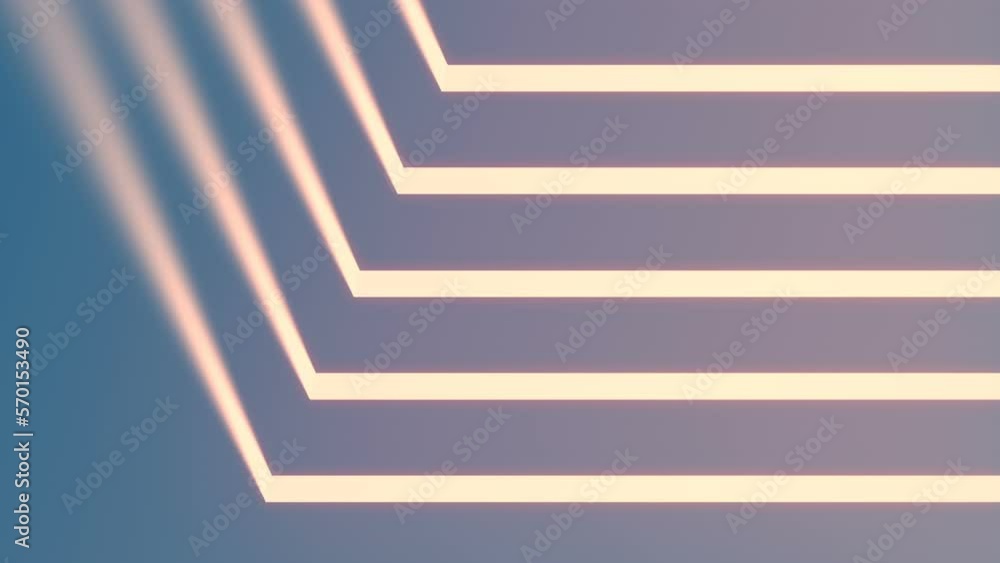 Aufkleber Abstract composition with moving burning beams of neon. 3d rendering animation