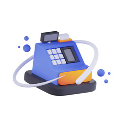 Purple cashier machine 3D Icon