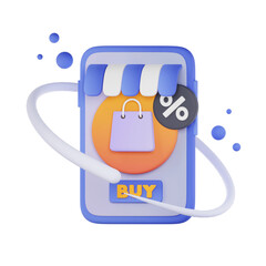 purple online shopping 3D Icon