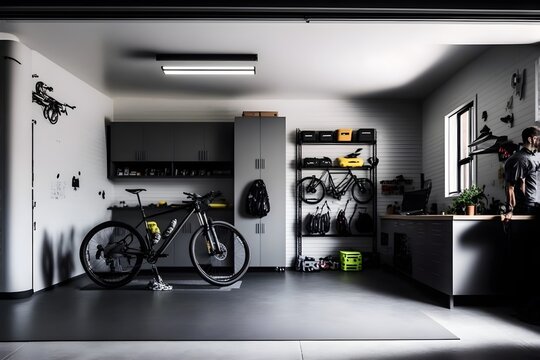 modern, clean and organized garage