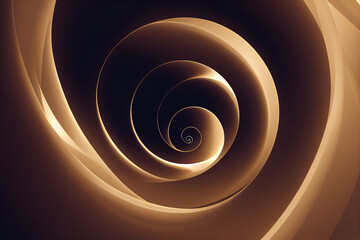 Wallpaper of golden ratio Fibonacci spiral background. generative ai	