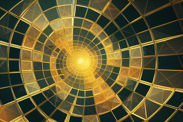 Wallpaper of golden ratio Fibonacci spiral background. generative ai	