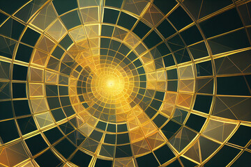 Naklejka premium Wallpaper of golden ratio Fibonacci spiral background. generative ai 