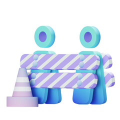 Traffic cone purple 3D Icon