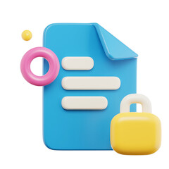 protected blue document folder 3D Icon
