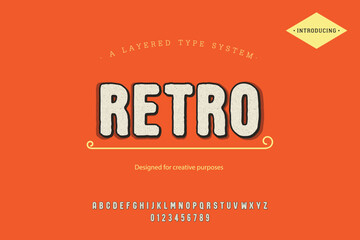 Retro typeface. For labels and different type designs