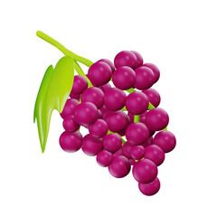 Purple grapes 3D Icon