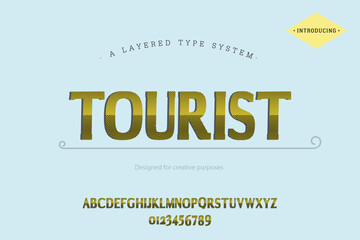 Tourist typeface. For labels and different type designs