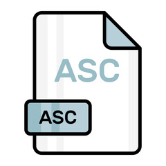 An amazing vector icon of ASC file, editable design