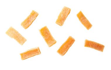 Dried papaya isolated on white background.