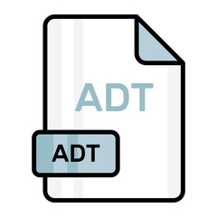 An amazing vector icon of ADT file, editable design