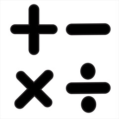 Obraz premium Vector, Image of silhouette calculator , Black and white color, with transparent background