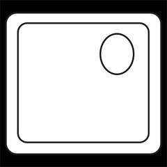 Vector, Image of camera icon, Black and white color, with transparent background