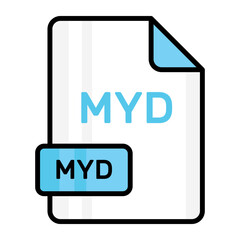 An amazing vector icon of MYD file, editable design - obrazy, fototapety, plakaty