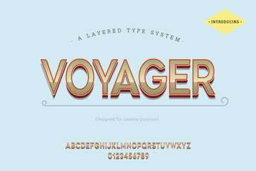 Voyager typeface. For labels and different type designs