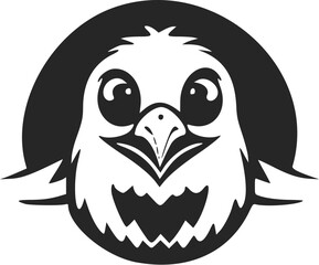 Black and white Lightweight logo with a charming and cute eagle.