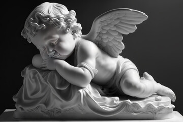 Sleeping angel or cherub sculpture
