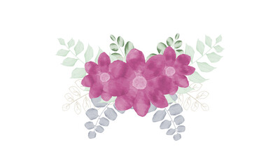 Watercolor flower design vector illustration.