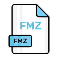 An amazing vector icon of FMZ file, editable design
