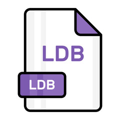 An amazing vector icon of LDB file, editable design