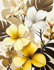 Obraz na płótnie Canvas Beautiful Yellow and White Flower Illustration For Weddings, Cards, Logos, Backgrounds. Generative AI 