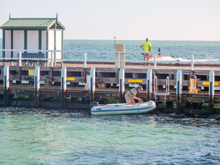 Rubber Boat Tieing Up
