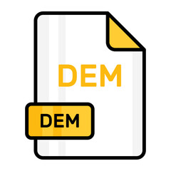 An amazing vector icon of DEM file, editable design