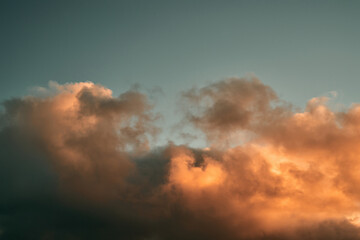 Colorful cloudy sky after rain with black clouds after rain, Sky. Natural background. Evening summer cloudscape