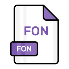 An amazing vector icon of FON file, editable design