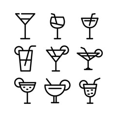 cocktail icon or logo isolated sign symbol vector illustration - high quality black style vector icons