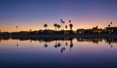 Fototapeta premium Magic hour sky in Mission Bay in San Diego, California.