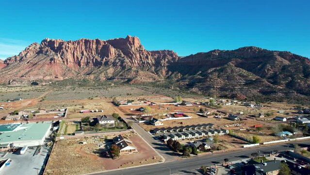 Aerial View of Colorado City, Utah- FLDS mormon settlement
