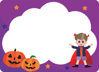 Obraz na płótnie Canvas Kids Wearing Costumes and Tricks Or Treat Happy Halloween Banner Holiday Concept Vector Illustration
