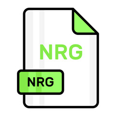 An amazing vector icon of NRG file, editable design
