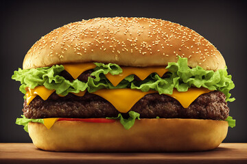 large cheeseburger for dinner