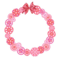 Heart Flower Round Wreath Template with Text Space. Valentine Day, Wedding, and Romantic Event Design for Print, Announcement, Card, Poster, Display, Flyer, Invitation, Card, Advertisement etc.
